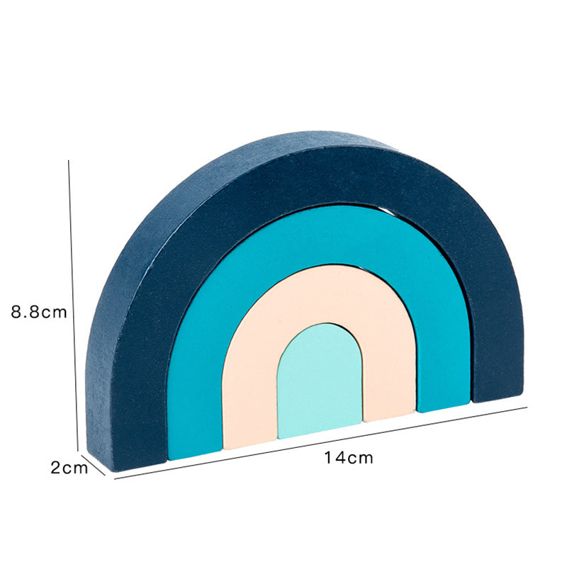 Children Wooden Rainbow Arched Stacked Toy