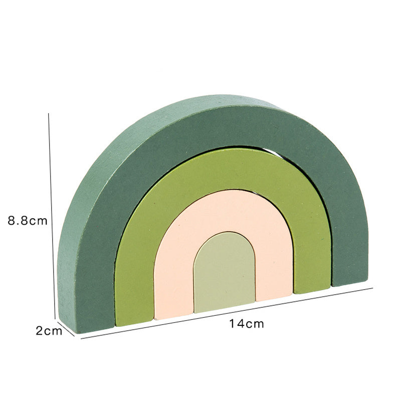 Children Wooden Rainbow Arched Stacked Toy