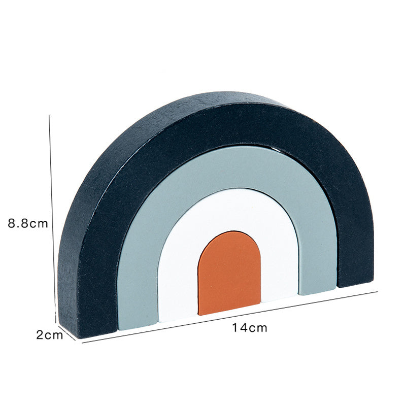 Children Wooden Rainbow Arched Stacked Toy