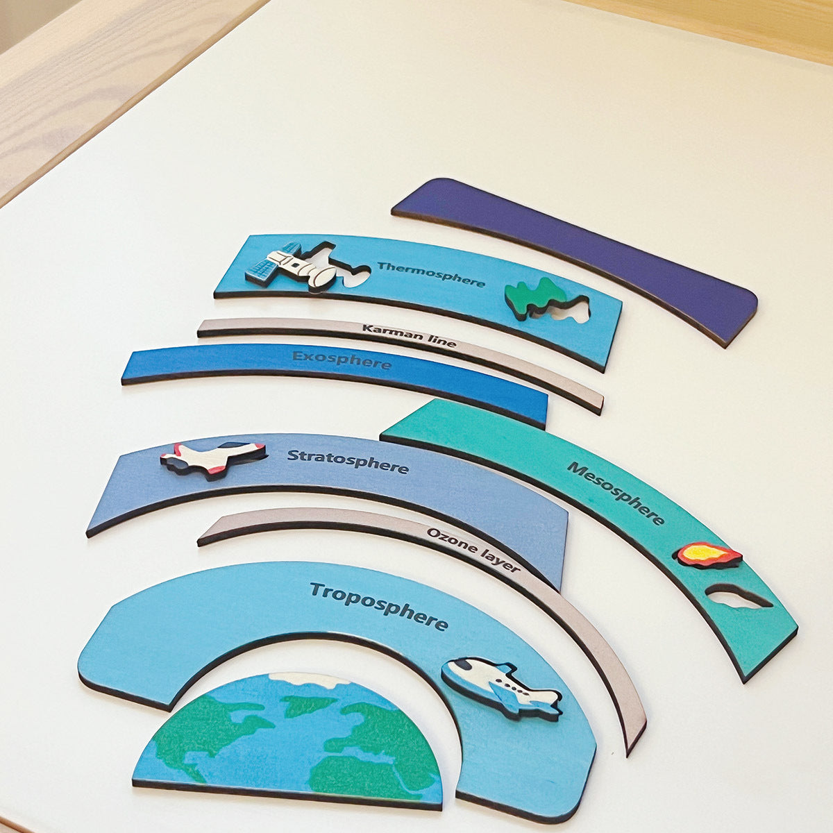 Earth Atmosphere Activity Children Education Wooden Puzzle