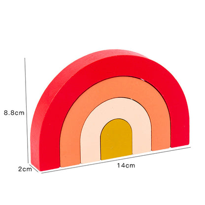 Children Wooden Rainbow Arched Stacked Toy