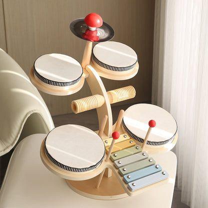 Children's Early Education Wooden Multifunctional Drum Stand