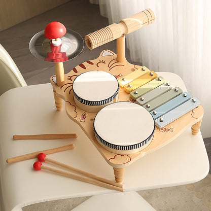 Children's Early Education Wooden Multifunctional Drum Stand