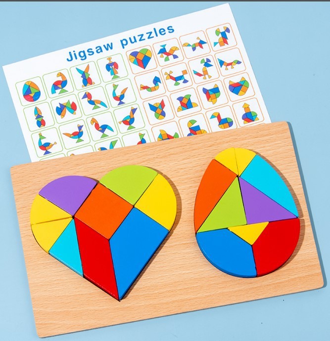 Children's Pine Tangram Early Education Patchwork Toy